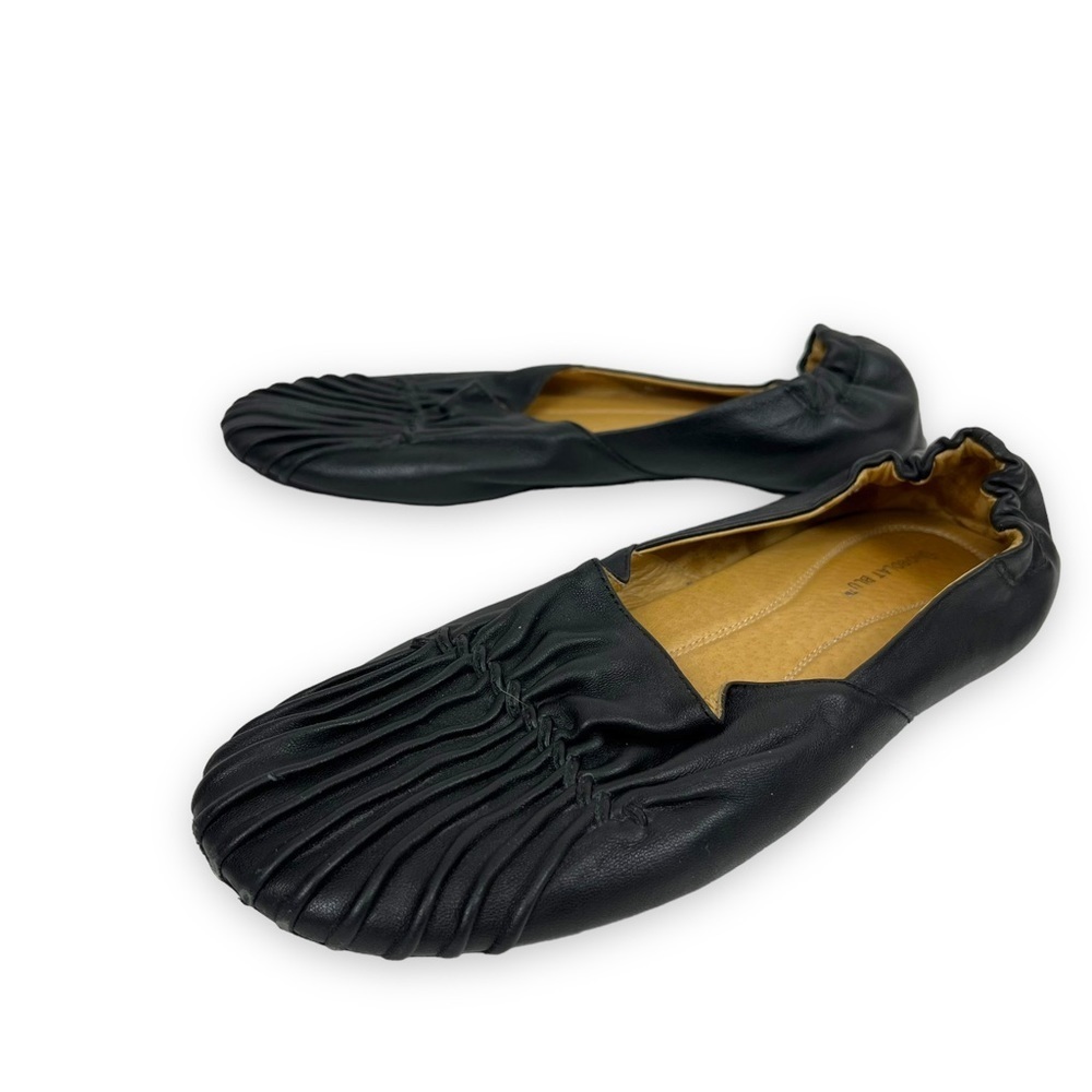 CHOCOLAT BLU Seamed Flat Black Leather Size 10